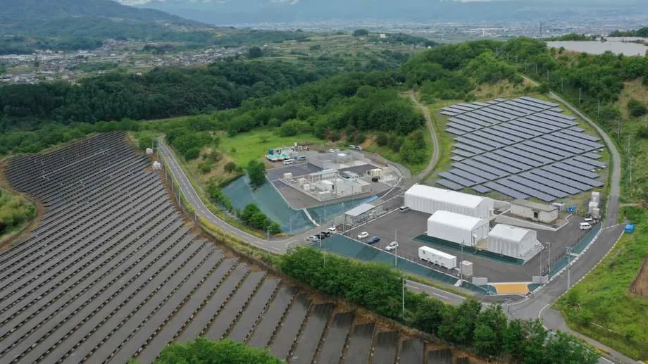 Campo de provas de hidrogénio verde na prefeitura de Yamanashi, no Japão