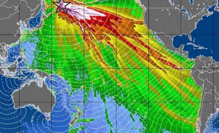 Satélite revela vista sem precedentes de enorme tsunami no Pacífico